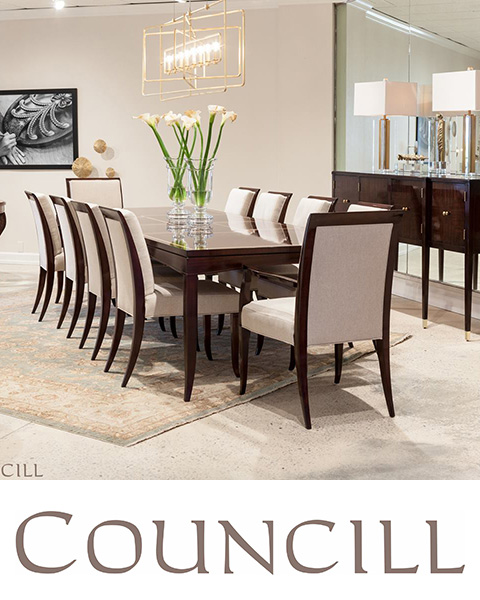 Councill logo image showing luxury dining table and sideboard