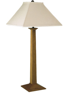 033 Square Base Table Lamp w/Linen Shade