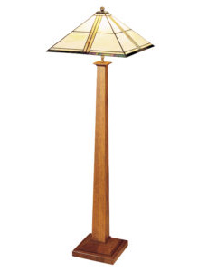 036 Square Base Floor Lamp with Art Glass Shade