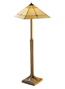 038 Corbel Base Floor Lamp w/Square Art Glass