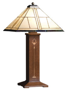 042 Ellis Table Lamp w/Square Art Glass Shade