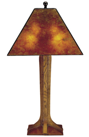 Stickley corbel base table lamp with mica shade