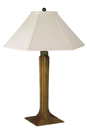 Stickley corbel base table lamp with linen