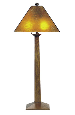 Stickley square base table lamp with mica