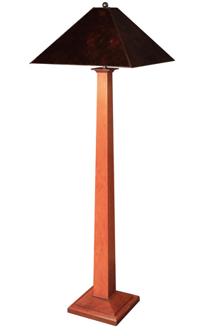Stickley square base floor lamp with mica shade