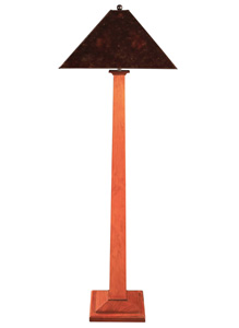 036 Square Base Floor Lamp with Mica Shade