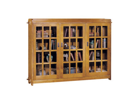 647 Triple Bookcase with Glass Doors