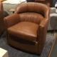 Brown Leather Swivel Rocking Chair