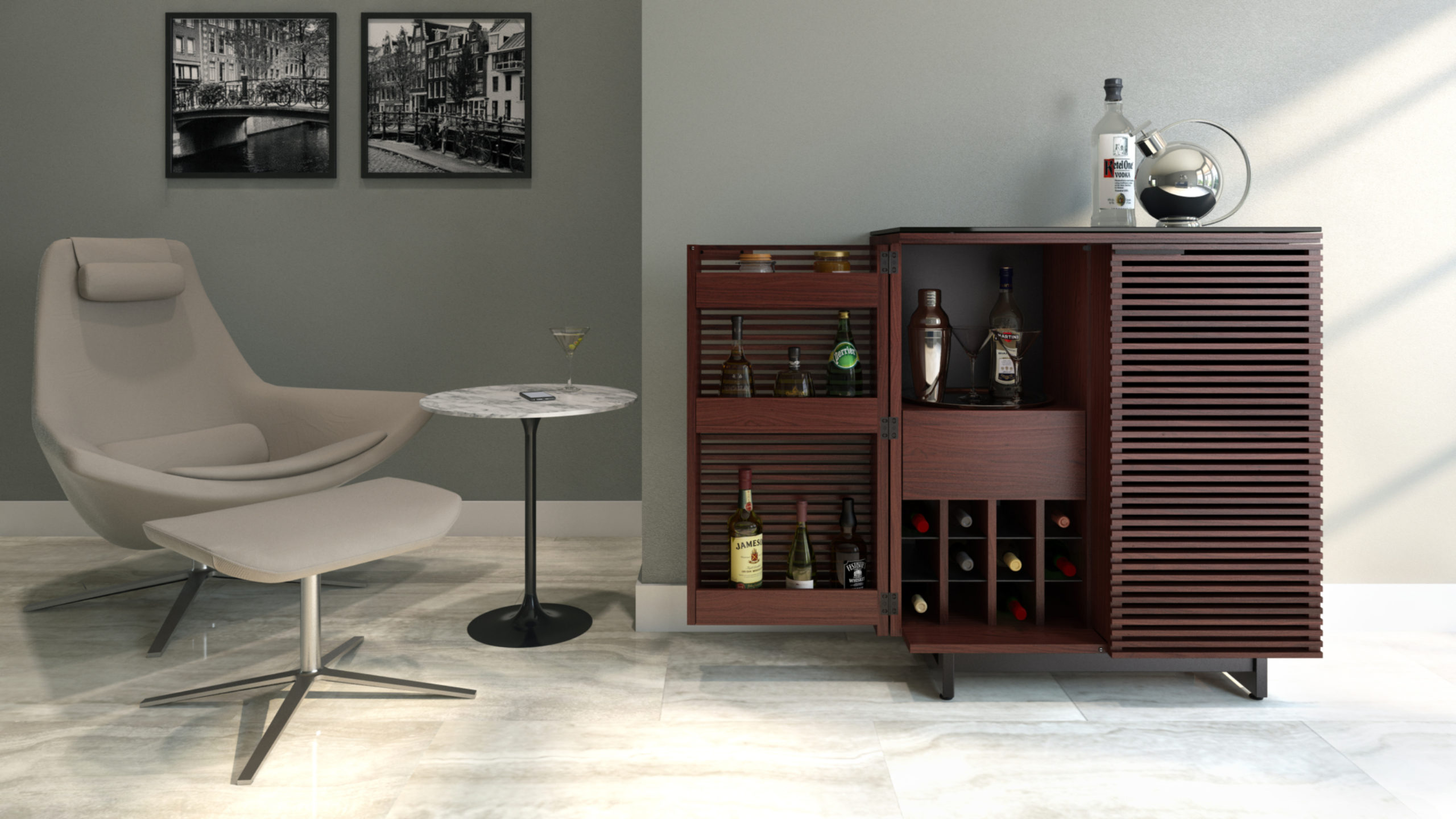 Brown Bar Cabinet