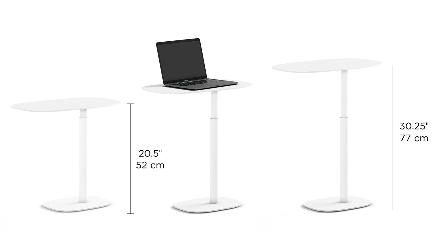 Different heights white table