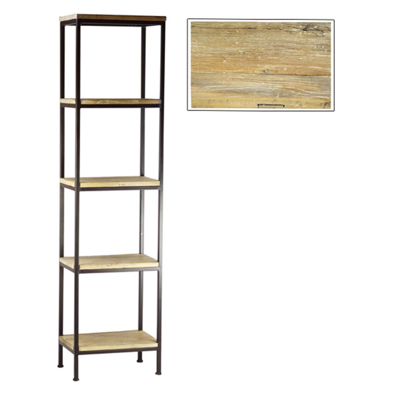 wood and metal etagere