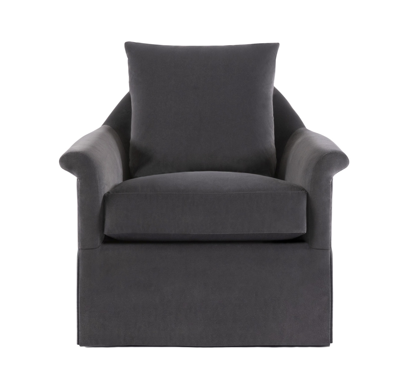 skirted upholstered accent chair