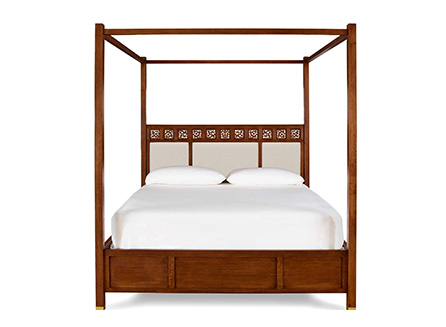 upholstered four poster bed