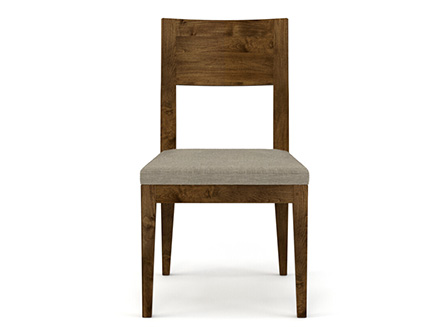 upholstered side chair with wood back
