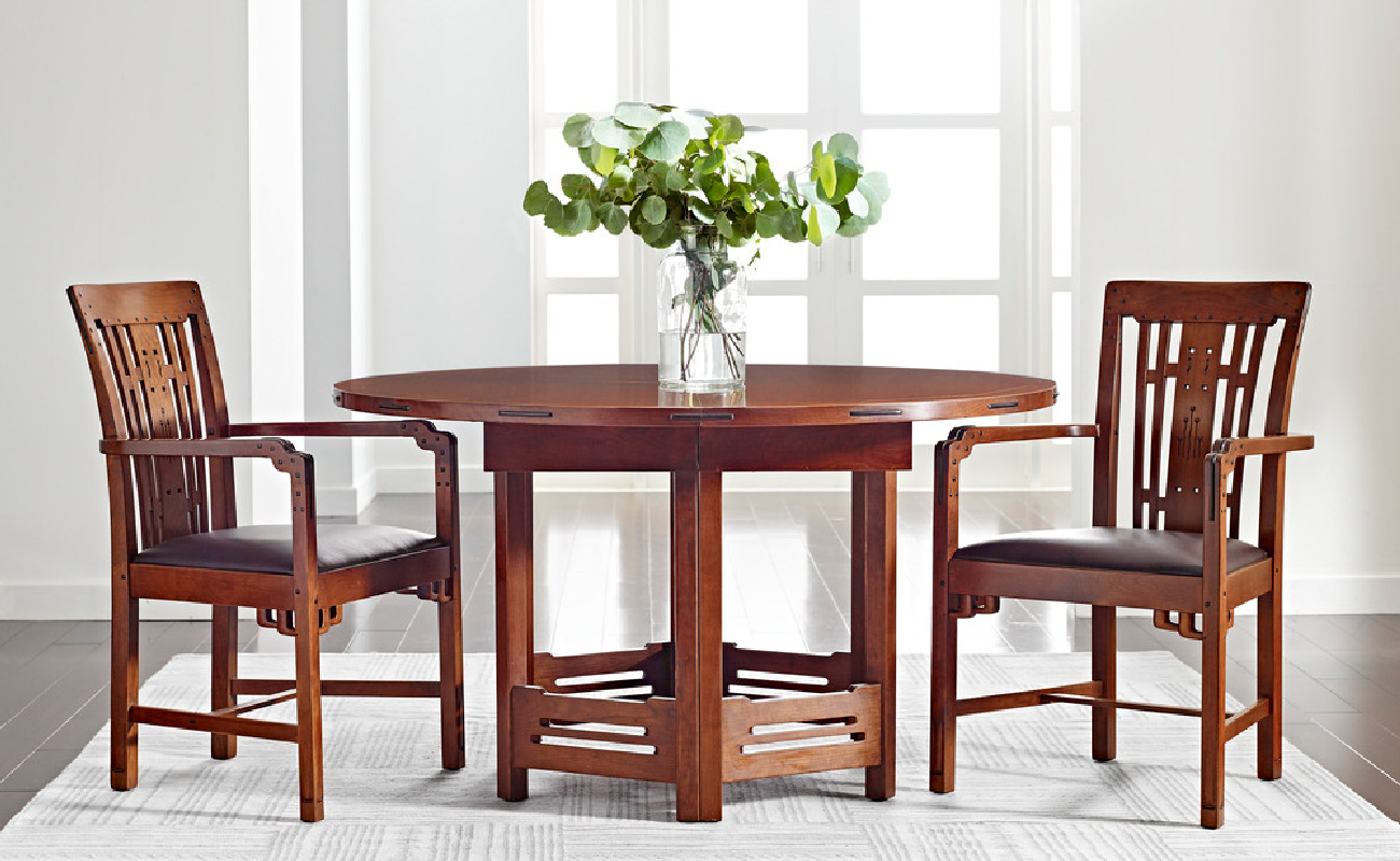 cherry wood dining table and chairs
