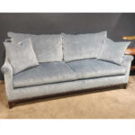 blue upholstered sofa