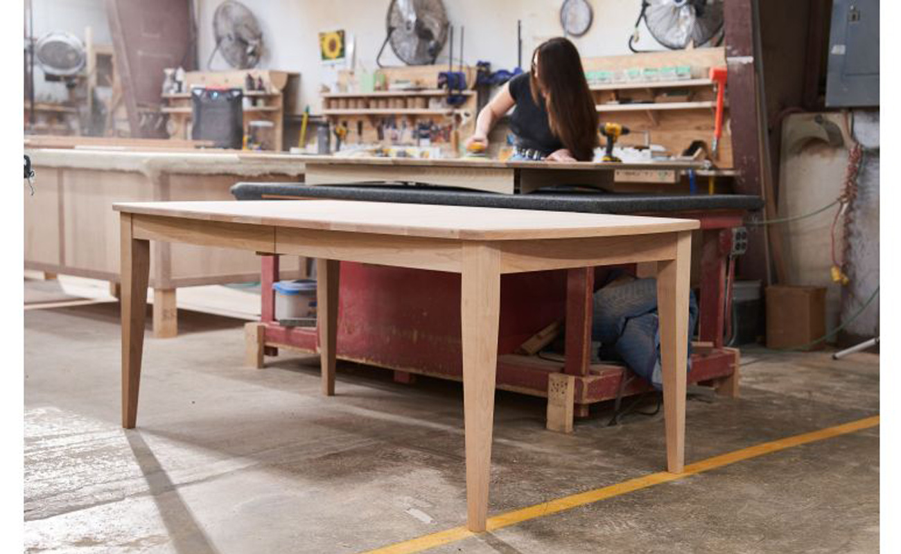 unfinished dining table