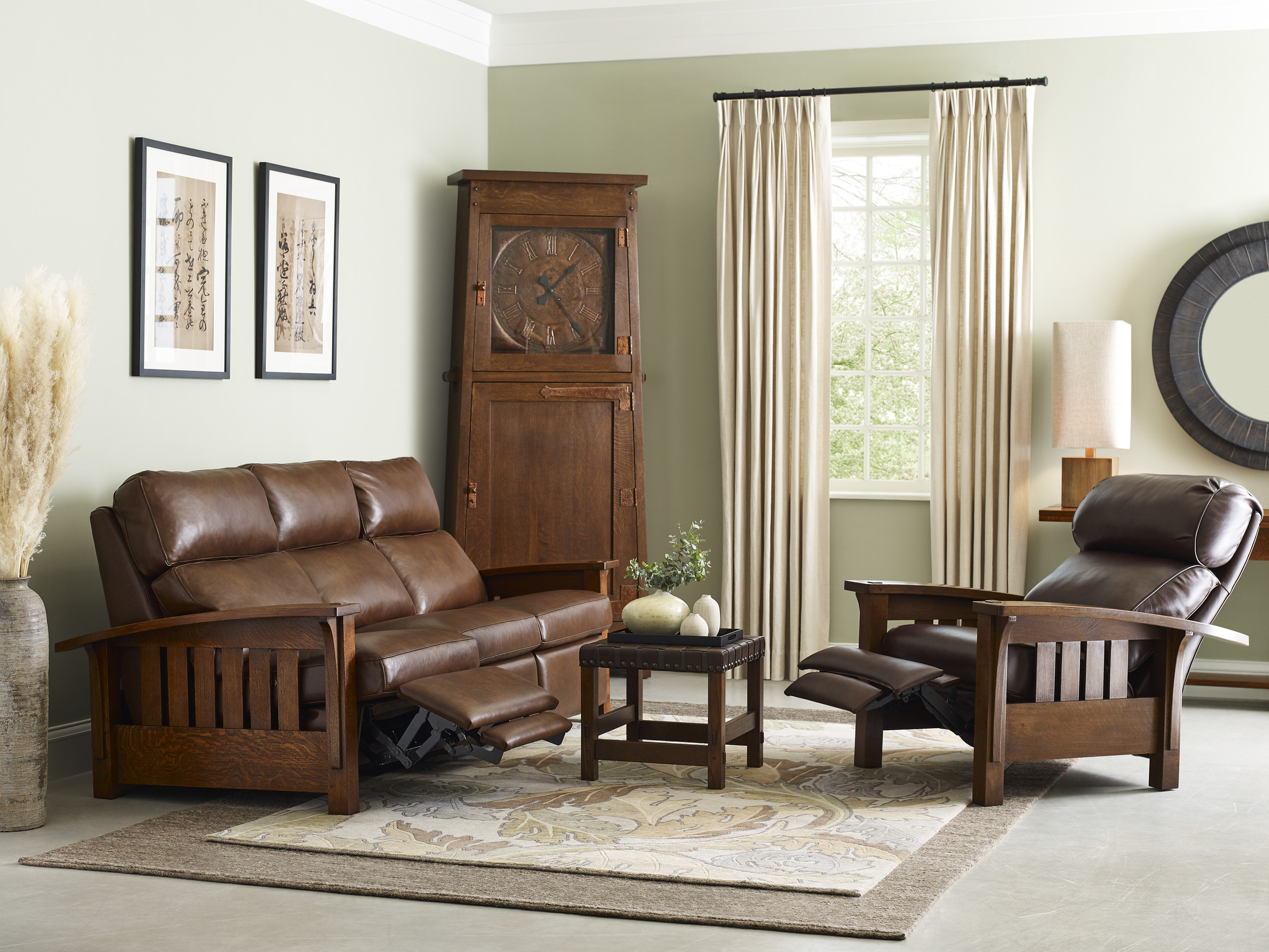 mission reclining sofa and recliner chair