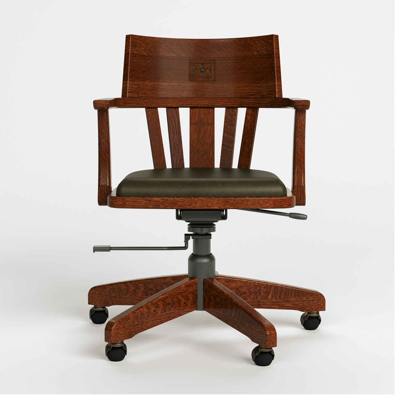 wood swivel desk chair