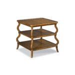 wood tiered side table