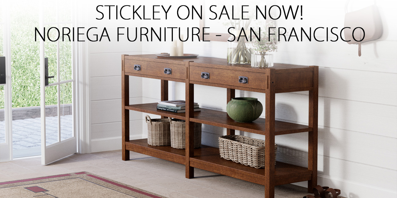 wooden console Stickley Mission Spotlight sale